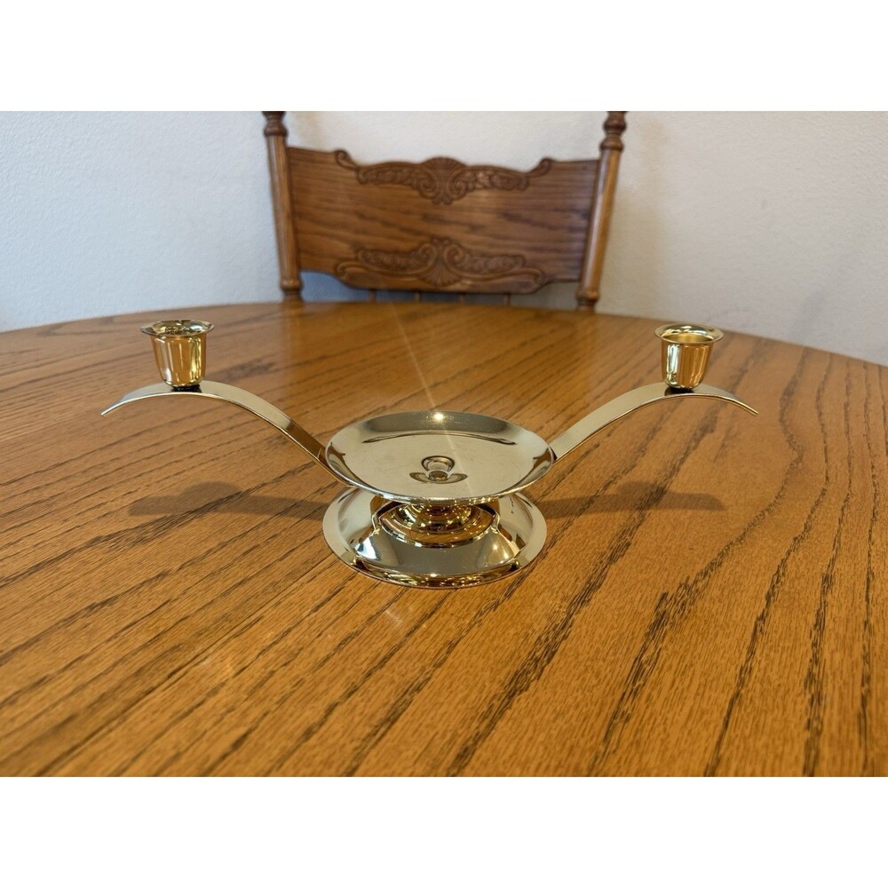 Gold Toned Unity Candle Holder 3 Holder Candelabra